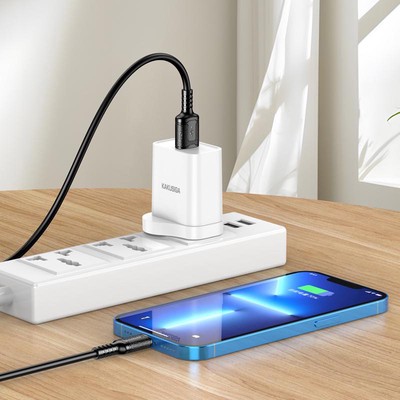 KAKUSIGA καλώδιο Lightning σε USB KSC-984, σιλικόνης, 3Α, 480Mbps, 1m, λευκό