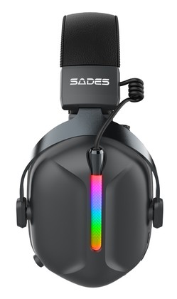 SA-206-BK-1 SADES gaming headset Defender, ασύρματα & ενσύρματα, 50mm, 1050mAh, RGB, multi-platform, μαύρο