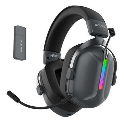 SA-206-BK SADES gaming headset Defender, ασύρματα & ενσύρματα, 50mm, 1050mAh, RGB, multi-platform, μαύρο