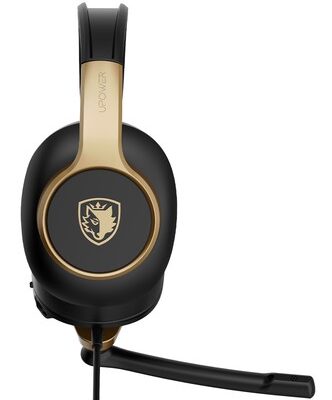 SADES gaming headset UPOWER, 3.5mm σύνδεση, 40mm, μαύρο/χρυσό