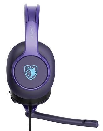 SADES gaming headset UPOWER, 3.5mm σύνδεση, 40mm, μωβ