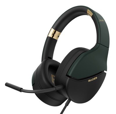 SA-725-BK SADES gaming headset SPOWER, 3.5mm σύνδεση, 40mm, multi-platform, μαύρο/πράσινο