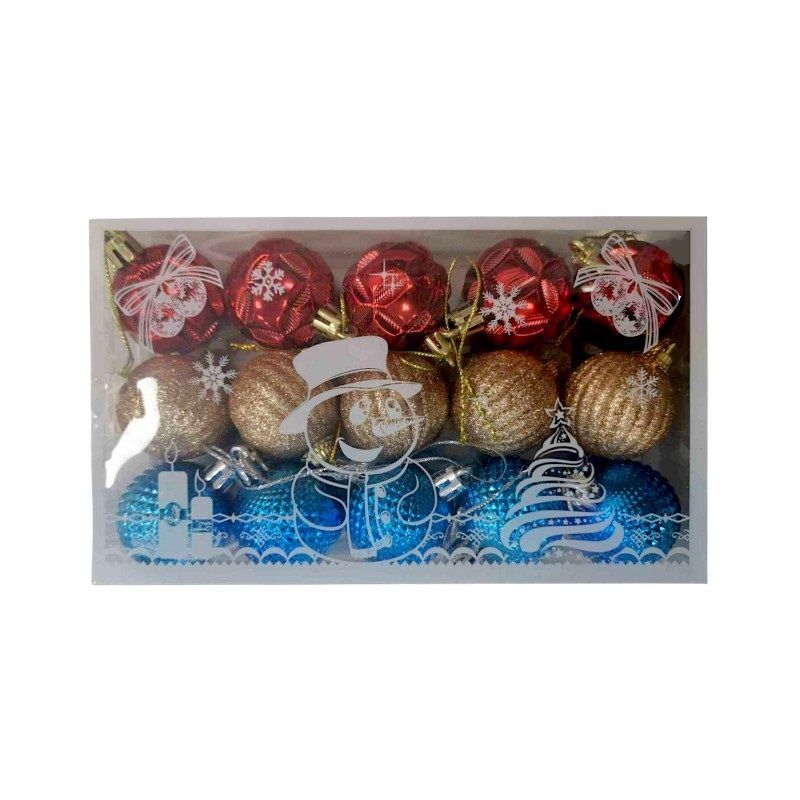 Σετ Χριστουγεννιάτικες μπάλες - 15pcs - 023910