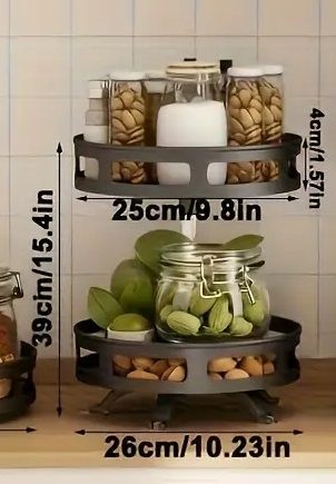 Ραφιέρα οργάνωσης κουζίνας περιστρεφόμενη διώροφη - 11902 - 114005