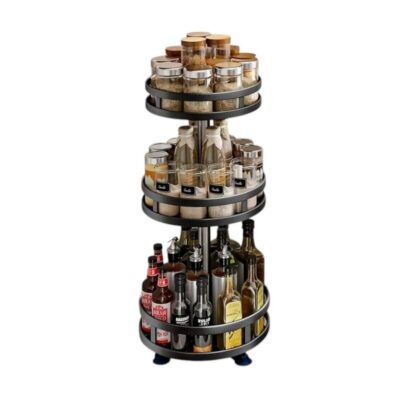 Ραφιέρα οργάνωσης κουζίνας περιστρεφόμενη τριώροφη - 11903 - 114012