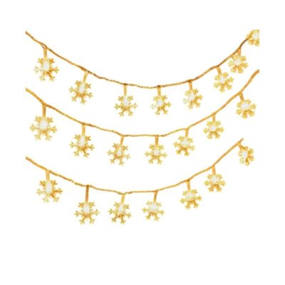 152868 Ηλιακή γιρλάντα φωτισμού LED - Χιονονιφάδα - 5m+1m - 20D - 152868 - Warm White