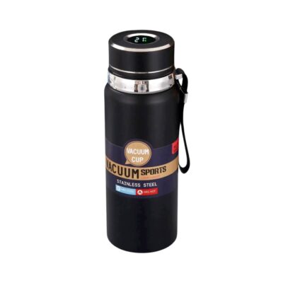 168441-6 Φορητό παγούρι-θερμός με ψηφιακό θερμόμετρο - 600ml - 168440 - Black