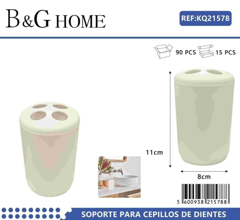 Θήκες οδοντόβουρτσας πλαστικές σε σετ 5Χ - Beige - 21578