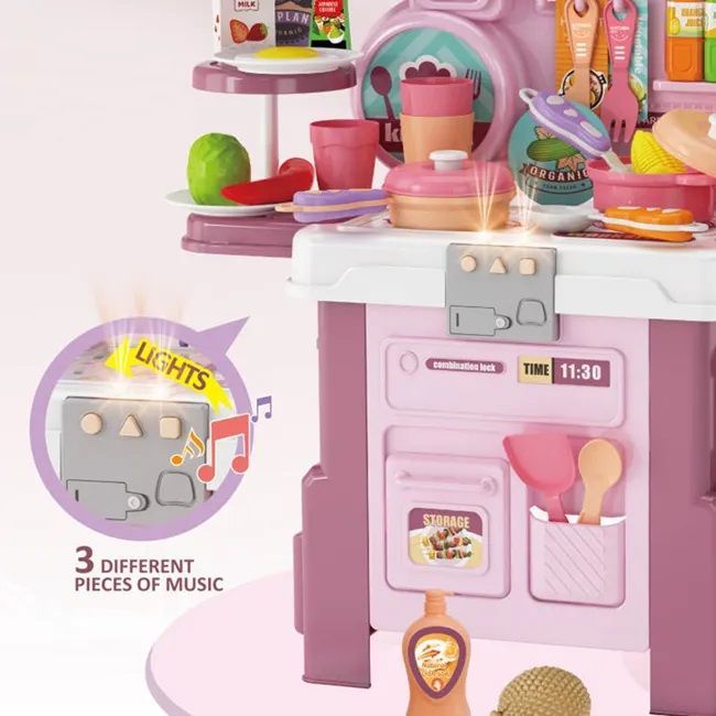 Παιδική κουζίνα με αξεσουάρ μαγειρικής - 688-232A - 56pcs - 215233