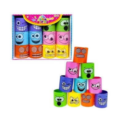 215292 Σετ ελατήρια πολύχρωμα με φατσούλες - 12pcs - B1219-2G - 215292