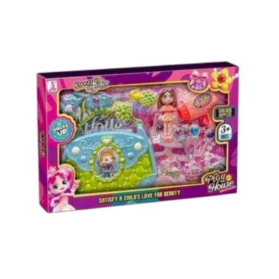 215302-1 Σετ τσαντάκι με αξεσουάρ ομορφιάς & κούκλα mini - 633-11 - 215302