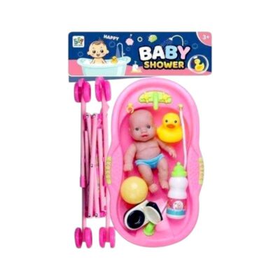 215562-2 Κούκλα μωρό με σετ μπάνιου και καροτσάκι - 669-702B1 - 215562