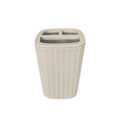 21566-2 Θήκες οδοντόβουρτσας πλαστικές σε σετ 5Χ - Beige - 21566