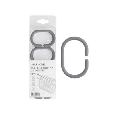 21623-2 Κρίκοι κουρτίνας μπάνιου - Grey - 21623