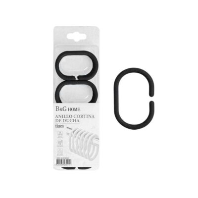 21803 Κρίκοι κουρτίνας μπάνιου - Black - 21803