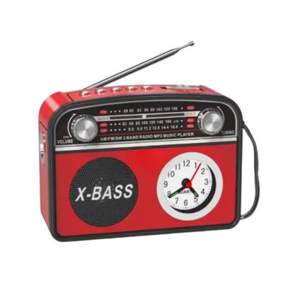 241434 Επαναφορτιζόμενο ραδιόφωνο Retro με Bluetooth - PR-1002BT - 241434 - Red