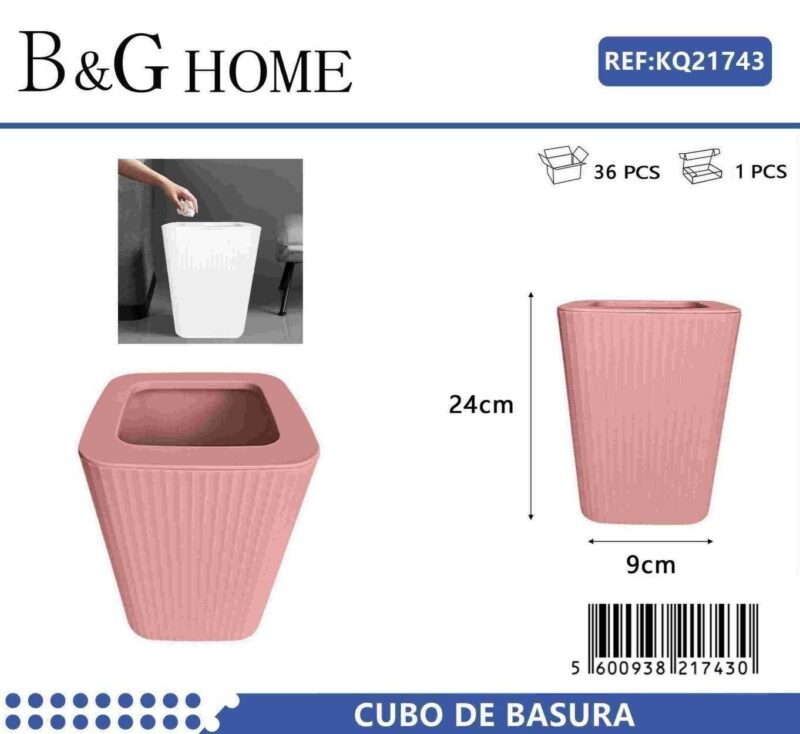 Κάδος απορριμμάτων μπάνιου πλαστικός - Pink - 21743