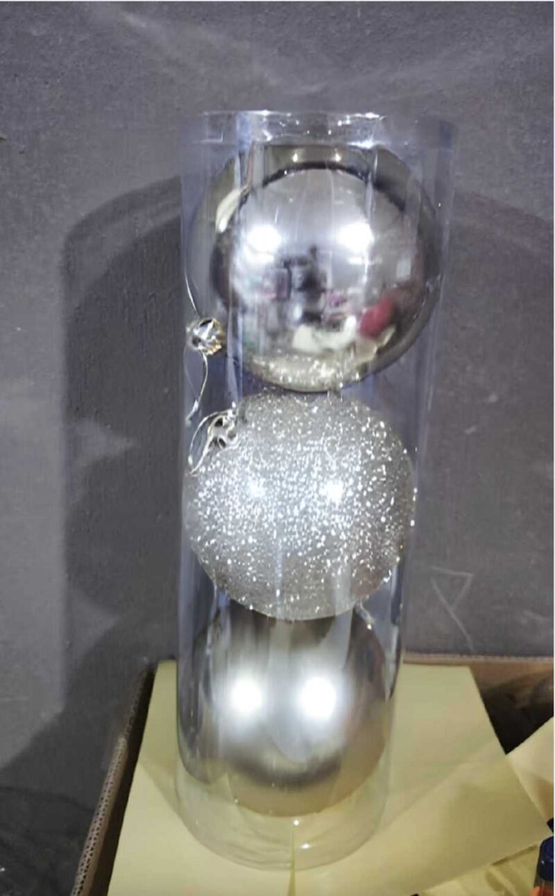 Σετ Χριστουγεννιάτικες μπάλες - 12cm - 3pcs - 326123 - Silver