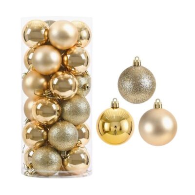326017_GOLD Σετ Χριστουγεννιάτικες μπάλες - 10cm - 20pcs - 326017 - Gold