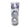 Σετ Χριστουγεννιάτικες μπάλες - 12cm - 3pcs - 326123 - Silver