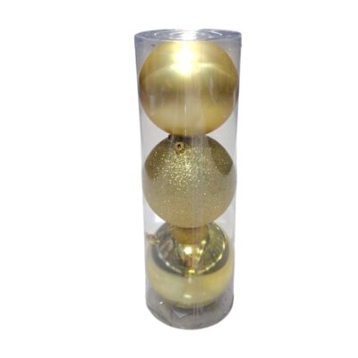 326123-4 Σετ Χριστουγεννιάτικες μπάλες - 12cm - 3pcs - 326123 - Gold