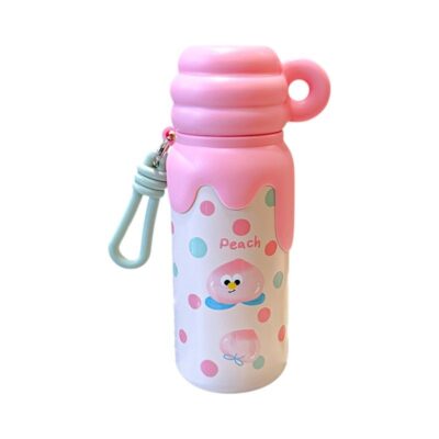 340908-2 Παιδικό παγούρι-θερμός με κούπα - 420ml - 340908 - Pink