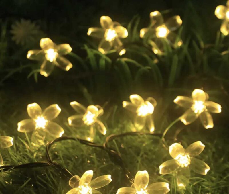 Ηλιακή γιρλάντα φωτισμού LED - Λουλούδι - 5m+1m - 20D - 152899 - Warm White