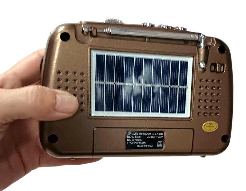 Επαναφορτιζόμενο ραδιόφωνο με ηλιακό πάνελ - PX31BTS - 401315 - Brown