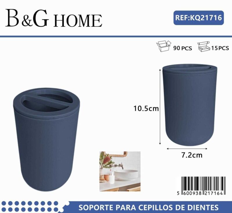 Θήκες οδοντόβουρτσας πλαστικές σε σετ 5Χ - Blue - 21716