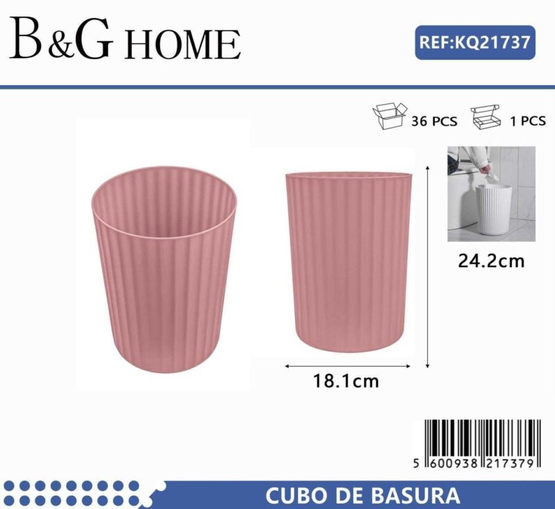 Κάδος απορριμμάτων μπάνιου πλαστικός - Pink - 21737