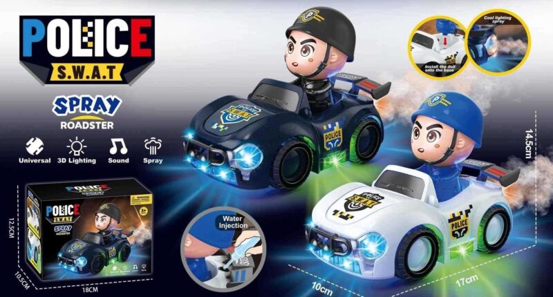 Ηλεκτρονικό αυτοκίνητο Police με εξάτμιση spray - 6608-29B - 502174