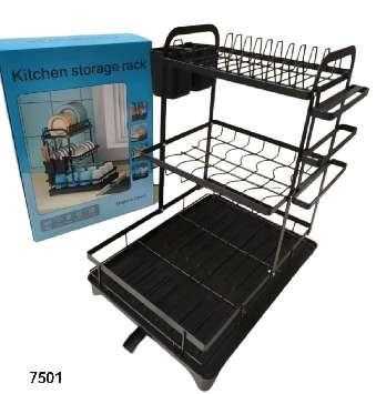 Πιατοθήκη αποστράγγισης τριώροφη - 7501-3 - 521407 - Black