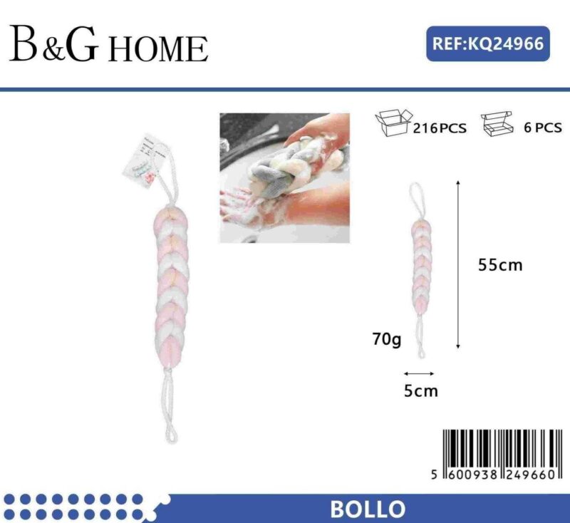 Σφουγγάρια μπάνιου δίχτυ σε σετ 6Χ - Light Pink - 24966