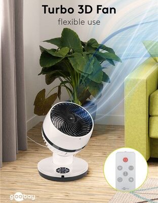 59515-1 GOOBAY ανεμιστήρας δαπέδου 59515 με χειριστήριο, 23cm, 70W, λευκός