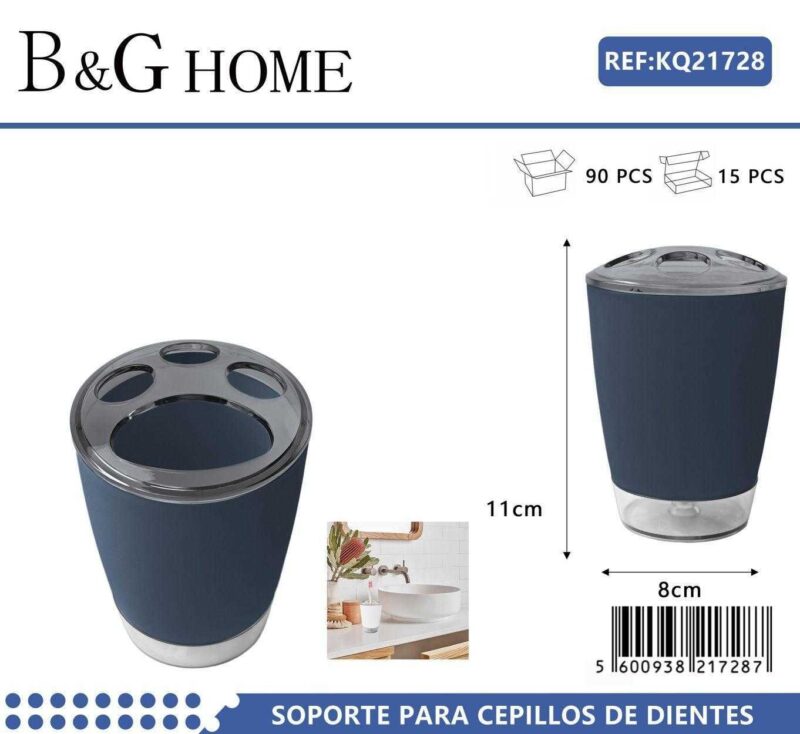 Θήκες οδοντόβουρτσας πλαστικές σε σετ 5Χ - Blue - 21728