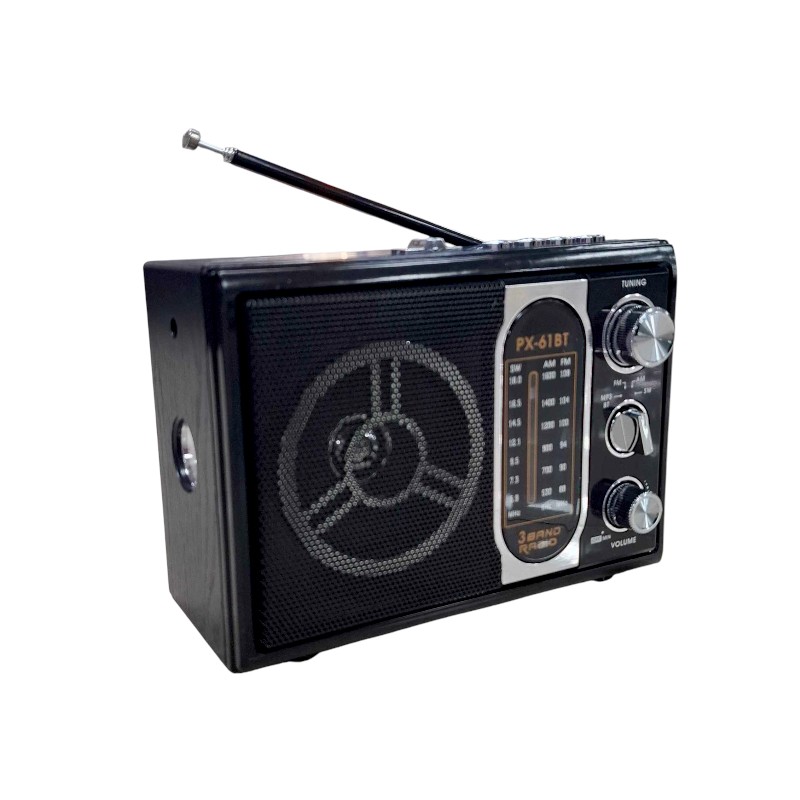 Επαναφορτιζόμενο ραδιόφωνο - PX-61BT - 617156 - Black