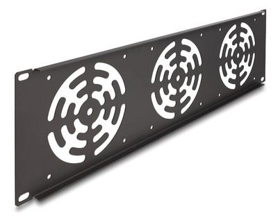 66747-1 DELOCK κάλυμμα για 3x 120mm ανεμιστήρες 66747 για rack 19"/3U, μεταλλικό, μαύρο