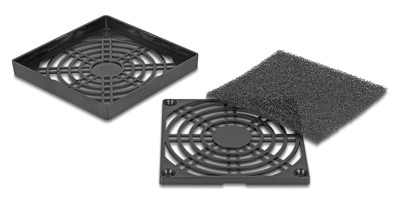 67311-1 DELOCK σχάρα για 80mm ανεμιστήρα 67311 με φίλτρο σκόνης, πλαστική, μαύρη