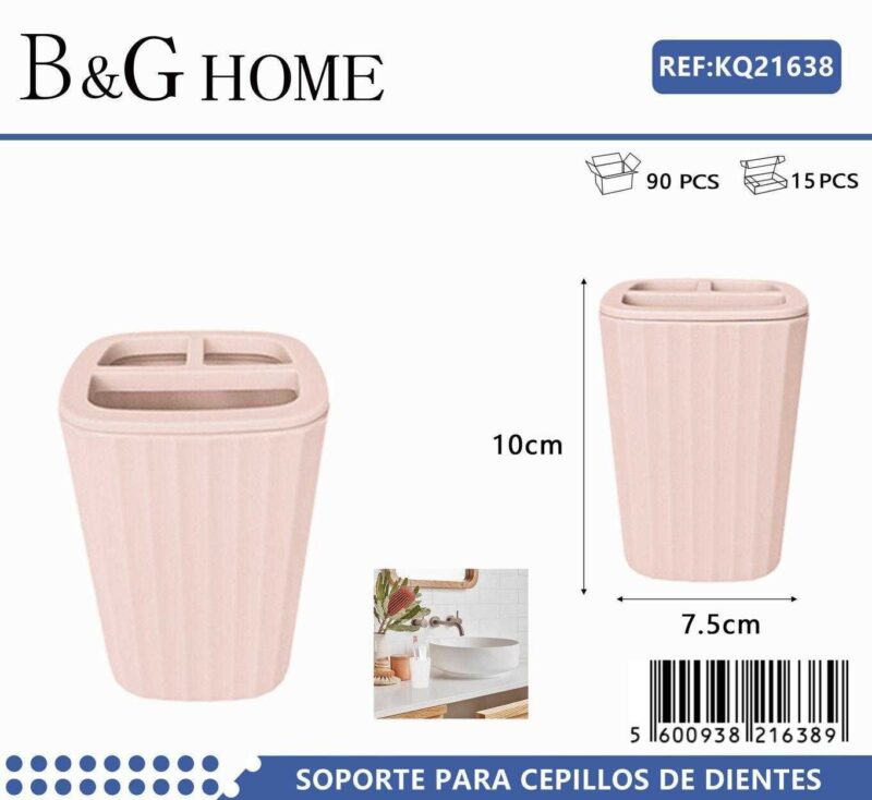 Θήκες οδοντόβουρτσας πλαστικές σε σετ 5Χ - Light Pink - 21638