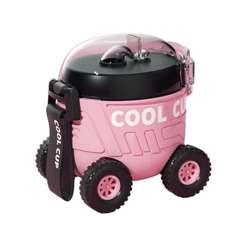 Παιδικό παγούρι πλαστικό - Αυτοκινητάκι - 600ml - 722399 - Pink