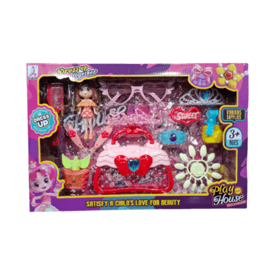 Σετ τσαντάκι με αξεσουάρ ομορφιάς & κούκλα mini - 633-14 - 215300