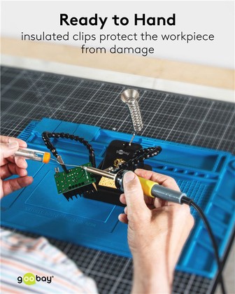 76561-1 GOOBAY βάση στήριξης πλακέτας 76561 με θέση για κολλητήρι, 2x βραχίονες, μαύρη