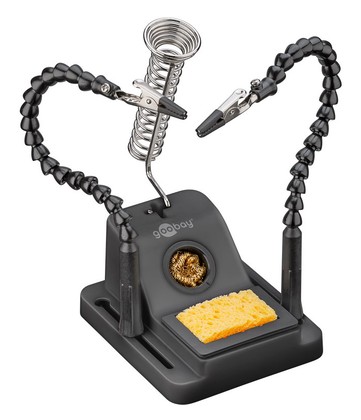 76561 GOOBAY βάση στήριξης πλακέτας 76561 με θέση για κολλητήρι, 2x βραχίονες, μαύρη