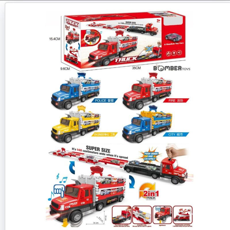 Παιδικό όχημα μεταφοράς αυτοκινήτων με εκτοξευτή - 660-S48 - 345250