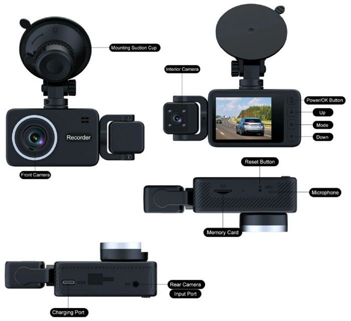 Καταγραφικό αυτοκινήτου με 3 κάμερες - S23 - 812846