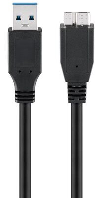 95169-1 GOOBAY καλώδιο USB 3.0 σε USB 3.0 micro Τype B 95169, 15W, 5Gbps, 1m, μαύρο