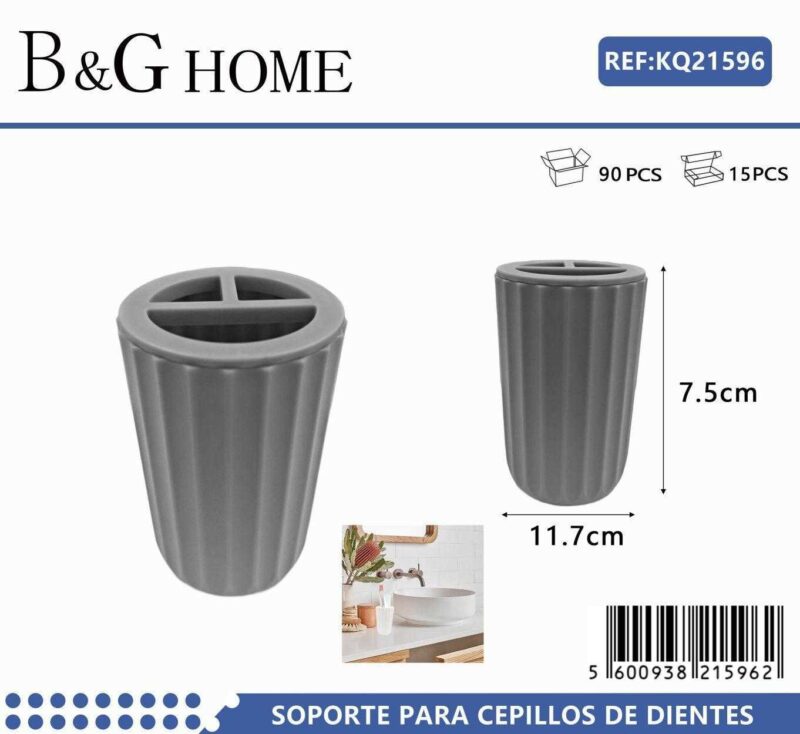 Θήκες οδοντόβουρτσας πλαστικές σε σετ 5Χ - Grey - 21596