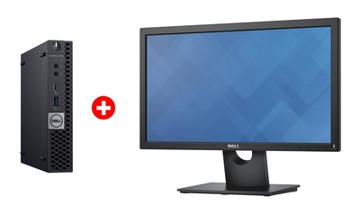 BNDL-0205 DELL PC OptiPlex 7060 Micro, Refurbished Grade A Repainted, i5-8500T, 8/128GB M.2, με οθόνη E2016H GB, με βάση