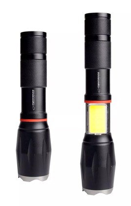 ESPERANZA φορητός φακός LED EOT070, 250lm, IPX3, zoom, με μαγνήτη, μαύρος