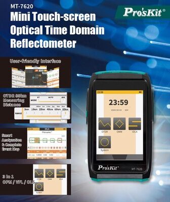 MT-7620-1 PROSKIT mini OTDR tester καλωδίων οπτικής ίνας MT-7620 με οθόνη αφής